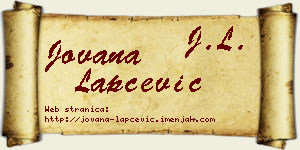 Jovana Lapčević vizit kartica